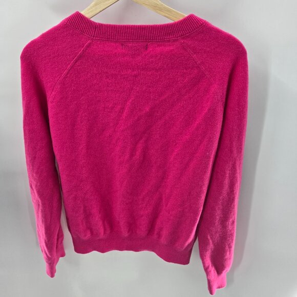 Quince Hot Pink Raspberry Mongolian Shrunken Cashmere Sweater Size XL - Picture 2 of 12